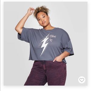 Women’s world plus size short sleeve cropped T 1X